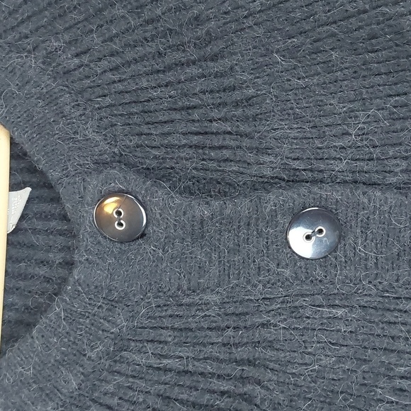 Kenar Womens Black Alpaca Sweater Cardigan Warm Pockets Neutral Sz.1X - Picture 4 of 11